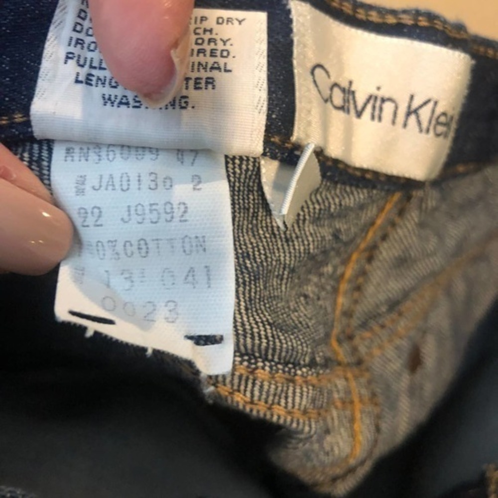 Calvin Klein vintage mom style dark denim blue jeans tapered leg made in USA XS - Picture 9 of 9